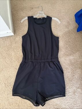 Women’s Zella Black Athletic Shorts Romper with Elastic Waist
